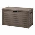Coffre de rangement extérieur 120 x 60 x 60 cm en résine gris foncé avec couvercle