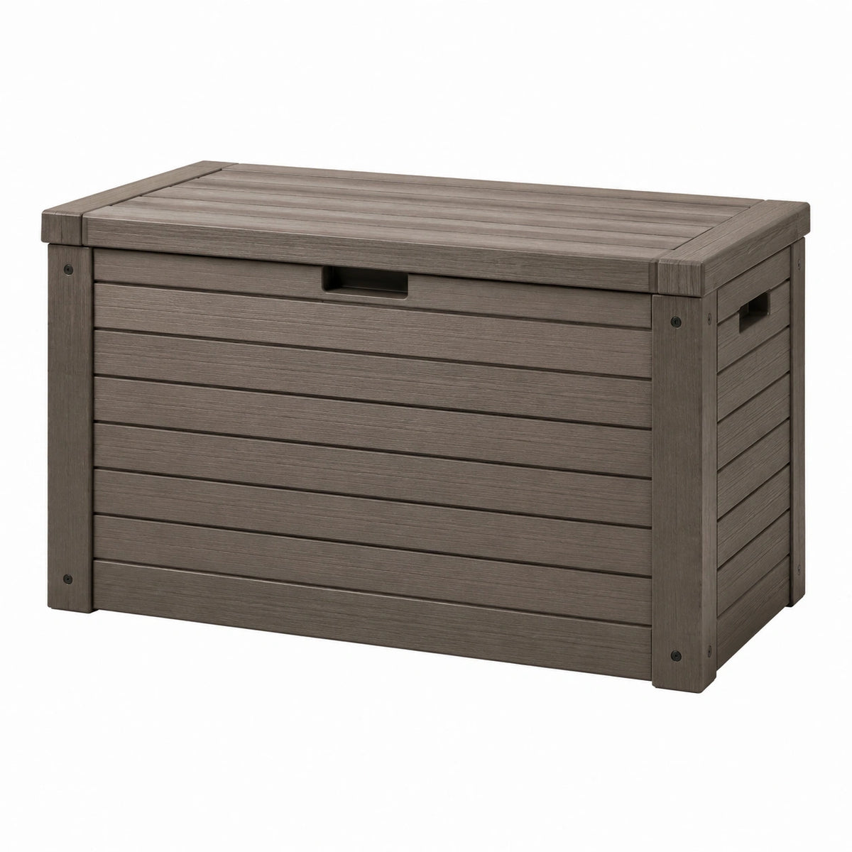 Coffre de rangement extérieur 120 x 60 x 60 cm en résine gris foncé avec couvercle