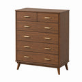 Commode 100 x 45 x 110 cm en bois brun à 6 tiroirs style rétro